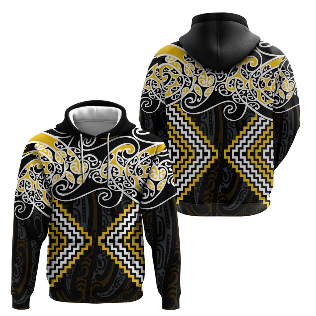Gold Aotearoa Tukutuku Manawa Tapu Zip Hoodie Ta Moko Toi Maori LT9 - Polynesian Pride