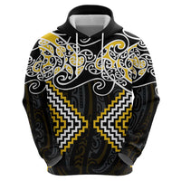 Gold Aotearoa Tukutuku Manawa Tapu Zip Hoodie Ta Moko Toi Maori LT9 - Polynesian Pride