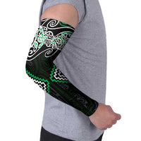Green Aotearoa Tukutuku Manawa Tapu Arm Sleeves Ta Moko Toi Maori LT9 - Polynesian Pride