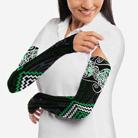 Green Aotearoa Tukutuku Manawa Tapu Arm Sleeves Ta Moko Toi Maori LT9 - Polynesian Pride