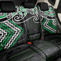 Green Aotearoa Tukutuku Manawa Tapu Back Car Seat Cover Ta Moko Toi Maori LT9 - Polynesian Pride