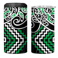 Green Aotearoa Tukutuku Manawa Tapu 4 in 1 Can Cooler Tumbler Ta Moko Toi Maori LT9 One Size: 16 oz Green - Polynesian Pride