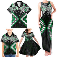 Green Aotearoa Tukutuku Manawa Tapu Family Matching Tank Maxi Dress and Hawaiian Shirt Ta Moko Toi Maori LT9 - Polynesian Pride