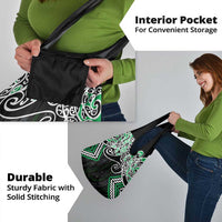 Green Aotearoa Tukutuku Manawa Tapu Grocery Bag Ta Moko Toi Maori LT9 - Polynesian Pride