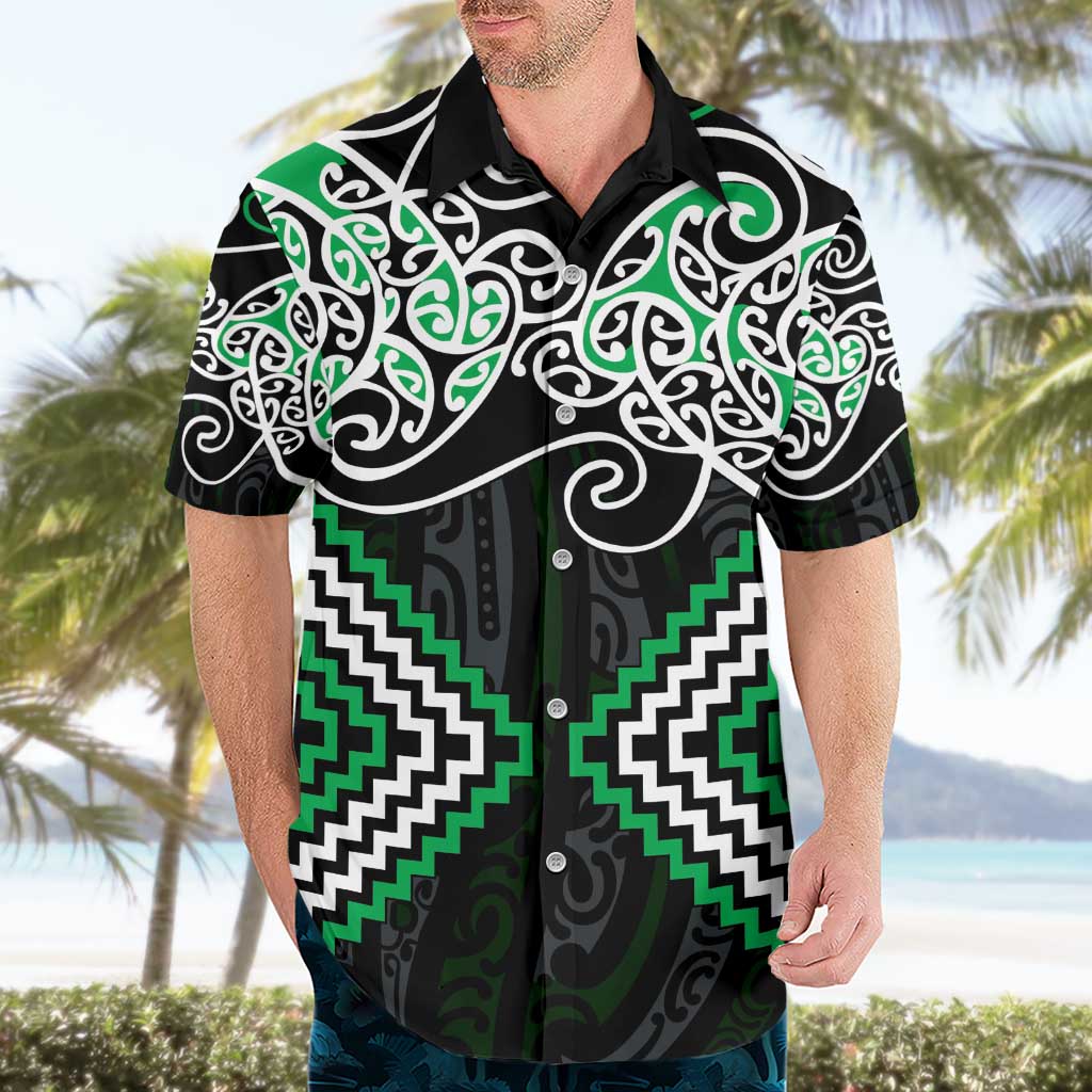 Green Aotearoa Tukutuku Manawa Tapu Hawaiian Shirt Ta Moko Toi Maori LT9 - Polynesian Pride
