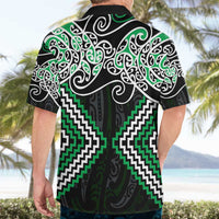 Green Aotearoa Tukutuku Manawa Tapu Hawaiian Shirt Ta Moko Toi Maori LT9 - Polynesian Pride