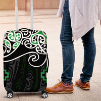 Green Aotearoa Tukutuku Manawa Tapu Luggage Cover Ta Moko Toi Maori LT9 Green - Polynesian Pride