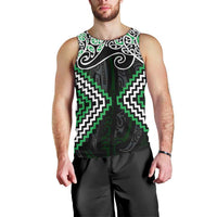 Green Aotearoa Tukutuku Manawa Tapu Men Tank Top Ta Moko Toi Maori LT9 - Polynesian Pride