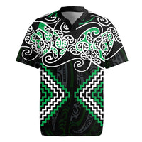 Green Aotearoa Tukutuku Manawa Tapu Rugby Jersey Ta Moko Toi Maori LT9 Green - Polynesian Pride