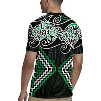 Green Aotearoa Tukutuku Manawa Tapu Rugby Jersey Ta Moko Toi Maori LT9 - Polynesian Pride