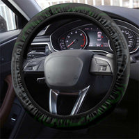 Green Aotearoa Tukutuku Manawa Tapu Steering Wheel Cover Ta Moko Toi Maori LT9 - Polynesian Pride