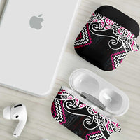 Pink Aotearoa Tukutuku Manawa Tapu AirPods Case Ta Moko Toi Maori LT9 - Polynesian Pride