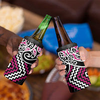 Pink Aotearoa Tukutuku Manawa Tapu 4 in 1 Can Cooler Tumbler Ta Moko Toi Maori LT9 - Polynesian Pride