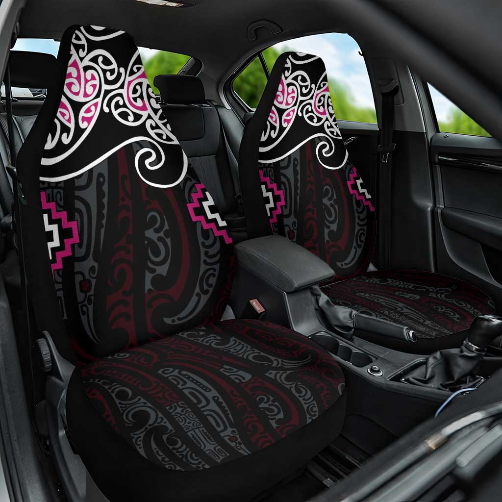 Pink Aotearoa Tukutuku Manawa Tapu Car Seat Cover Ta Moko Toi Maori LT9 One Size Pink - Polynesian Pride