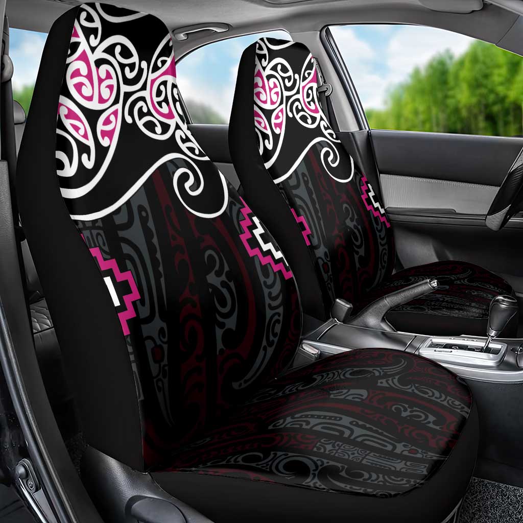 Pink Aotearoa Tukutuku Manawa Tapu Car Seat Cover Ta Moko Toi Maori LT9 - Polynesian Pride