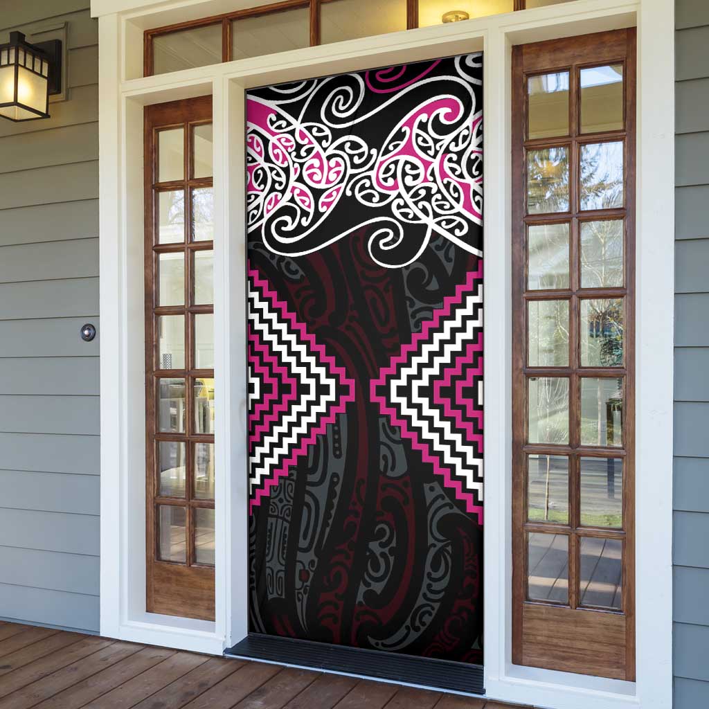 Pink Aotearoa Tukutuku Manawa Tapu Door Cover Ta Moko Toi Maori LT9 - Polynesian Pride