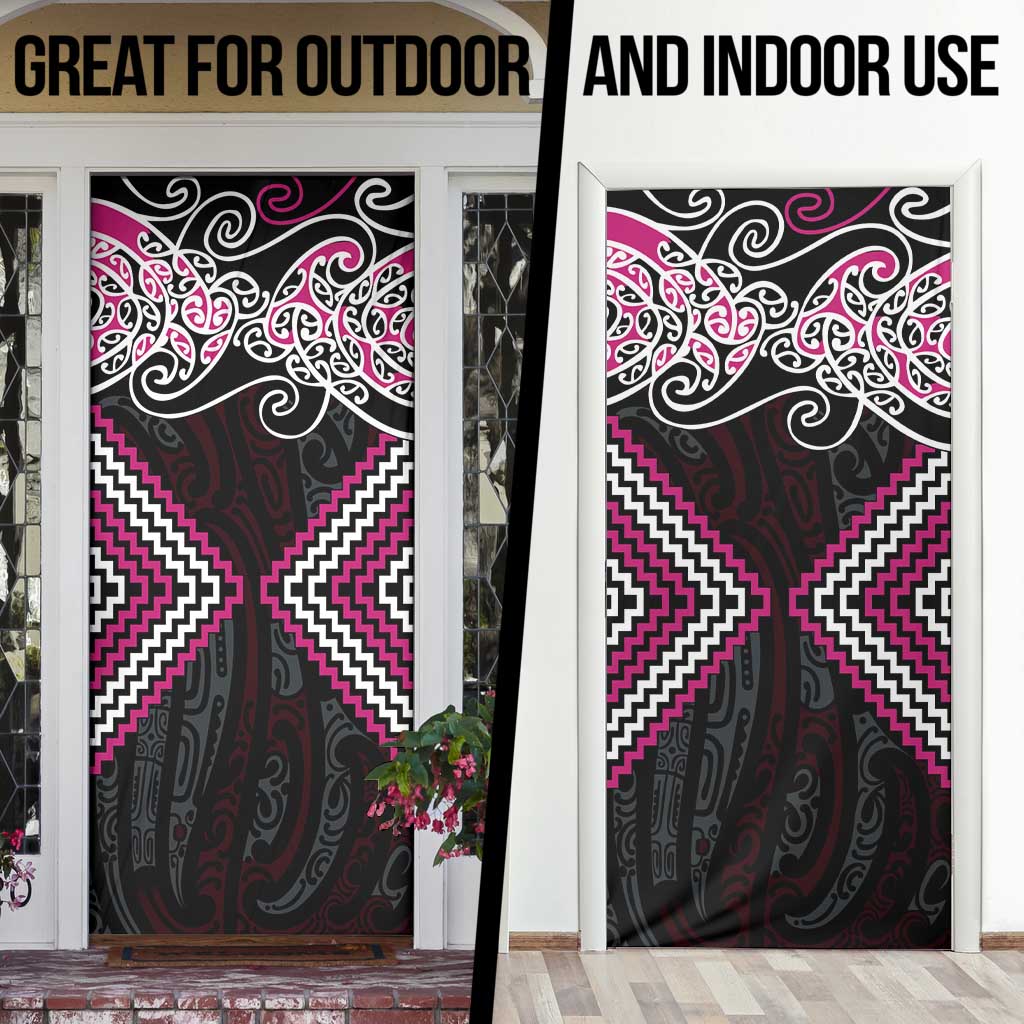 Pink Aotearoa Tukutuku Manawa Tapu Door Cover Ta Moko Toi Maori LT9 - Polynesian Pride