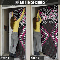 Pink Aotearoa Tukutuku Manawa Tapu Door Cover Ta Moko Toi Maori LT9 - Polynesian Pride