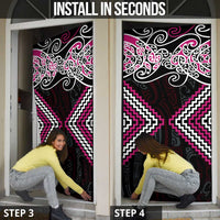 Pink Aotearoa Tukutuku Manawa Tapu Door Cover Ta Moko Toi Maori LT9 - Polynesian Pride