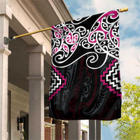 Pink Aotearoa Tukutuku Manawa Tapu Garden Flag Ta Moko Toi Maori LT9 House Flag Pink - Polynesian Pride