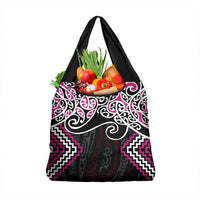 Pink Aotearoa Tukutuku Manawa Tapu Grocery Bag Ta Moko Toi Maori LT9 1-pack One Size Pink - Polynesian Pride