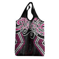Pink Aotearoa Tukutuku Manawa Tapu Grocery Bag Ta Moko Toi Maori LT9 - Polynesian Pride