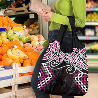 Pink Aotearoa Tukutuku Manawa Tapu Grocery Bag Ta Moko Toi Maori LT9 - Polynesian Pride