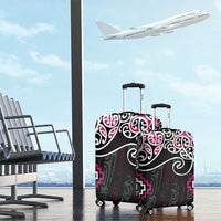 Pink Aotearoa Tukutuku Manawa Tapu Luggage Cover Ta Moko Toi Maori LT9 - Polynesian Pride