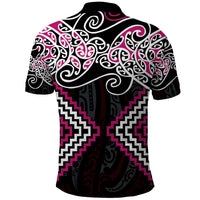 Pink Aotearoa Tukutuku Manawa Tapu Polo Shirt Ta Moko Toi Maori LT9 - Polynesian Pride