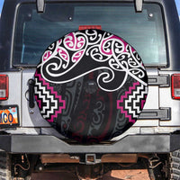 Pink Aotearoa Tukutuku Manawa Tapu Spare Tire Cover Ta Moko Toi Maori LT9 Pink - Polynesian Pride
