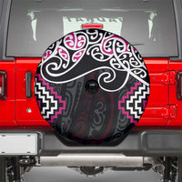 Pink Aotearoa Tukutuku Manawa Tapu Spare Tire Cover Ta Moko Toi Maori LT9 - Polynesian Pride