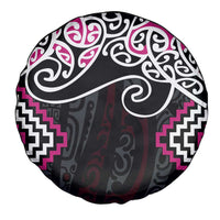 Pink Aotearoa Tukutuku Manawa Tapu Spare Tire Cover Ta Moko Toi Maori LT9 - Polynesian Pride