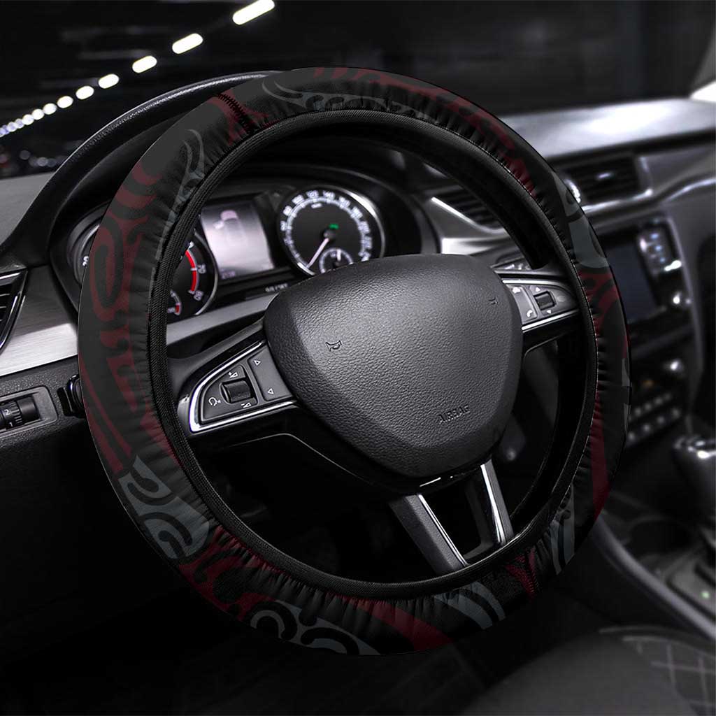 Pink Aotearoa Tukutuku Manawa Tapu Steering Wheel Cover Ta Moko Toi Maori LT9 Universal Fit Pink - Polynesian Pride