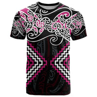 Pink Aotearoa Tukutuku Manawa Tapu T Shirt Ta Moko Toi Maori LT9 Pink - Polynesian Pride