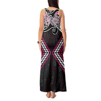 Pink Aotearoa Tukutuku Manawa Tapu Tank Maxi Dress Ta Moko Toi Maori LT9 - Polynesian Pride
