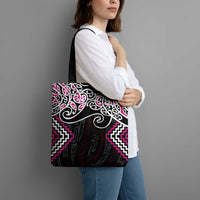 Pink Aotearoa Tukutuku Manawa Tapu Tote Bag Ta Moko Toi Maori LT9 - Polynesian Pride