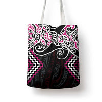 Pink Aotearoa Tukutuku Manawa Tapu Tote Bag Ta Moko Toi Maori LT9 - Polynesian Pride
