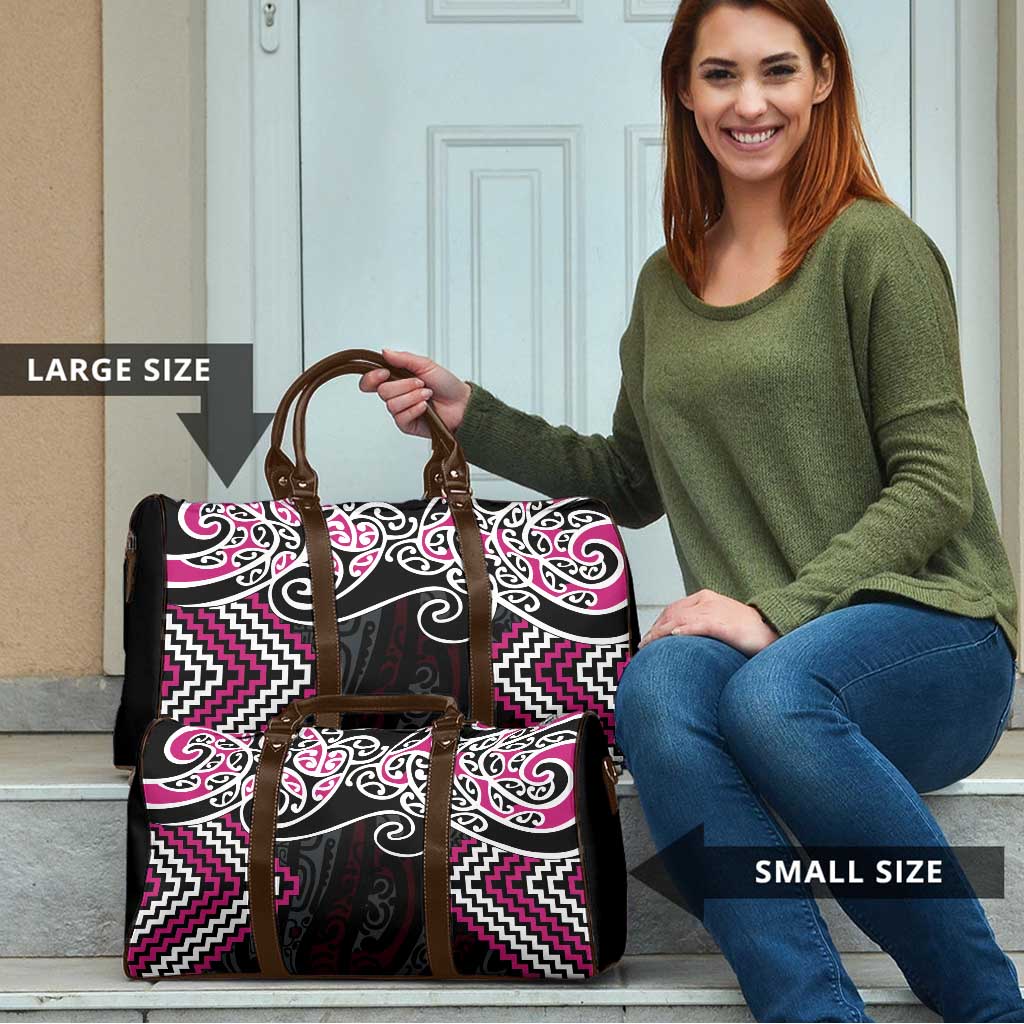 Pink Aotearoa Tukutuku Manawa Tapu Travel Bag Ta Moko Toi Maori LT9 - Polynesian Pride