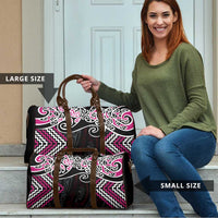 Pink Aotearoa Tukutuku Manawa Tapu Travel Bag Ta Moko Toi Maori LT9 - Polynesian Pride