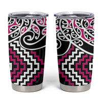 Pink Aotearoa Tukutuku Manawa Tapu Tumbler Cup Ta Moko Toi Maori LT9 Pink - Polynesian Pride