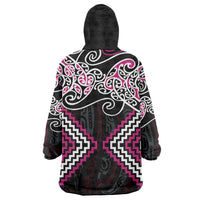 Pink Aotearoa Tukutuku Manawa Tapu Wearable Blanket Hoodie Ta Moko Toi Maori LT9 - Polynesian Pride