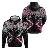 Pink Aotearoa Tukutuku Manawa Tapu Zip Hoodie Ta Moko Toi Maori LT9 - Polynesian Pride