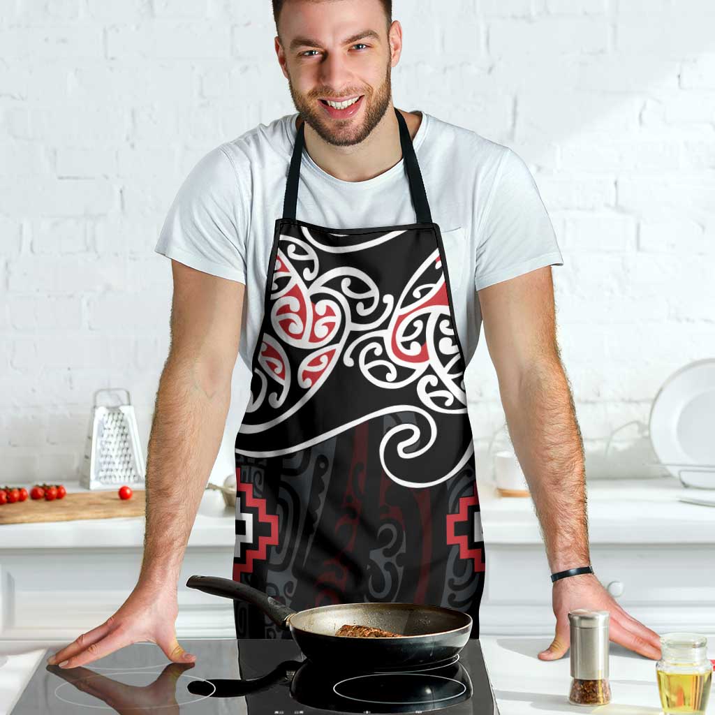 Red Aotearoa Tukutuku Manawa Tapu Apron Ta Moko Toi Maori - Polynesian Pride