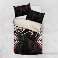 Red Aotearoa Tukutuku Manawa Tapu Bedding Set Ta Moko Toi Maori