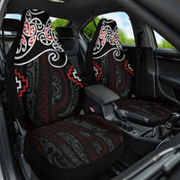 Red Aotearoa Tukutuku Manawa Tapu Car Seat Cover Ta Moko Toi Maori LT9 One Size Red - Polynesian Pride