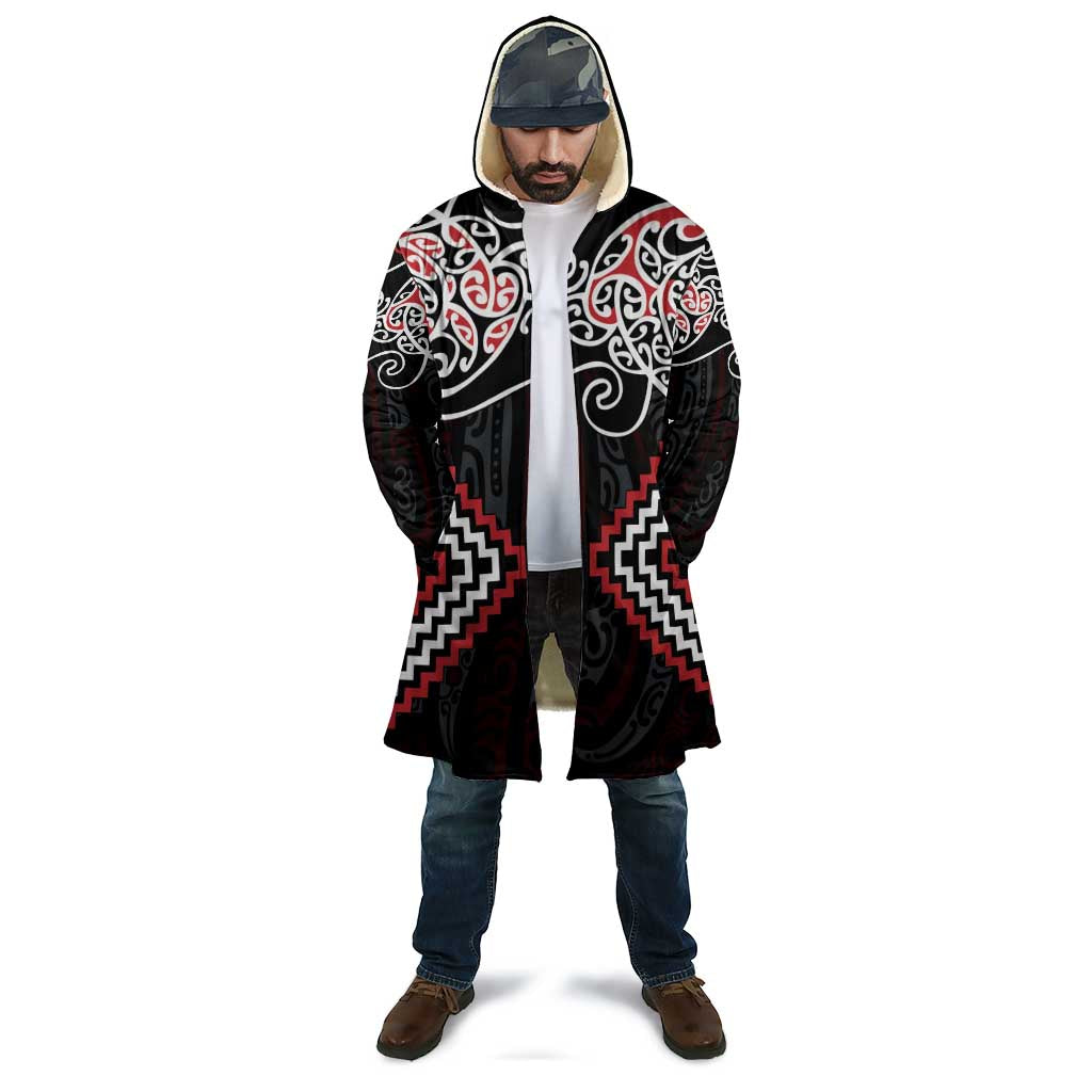 Red Aotearoa Tukutuku Manawa Tapu Cloak Ta Moko Toi Maori - Polynesian Pride