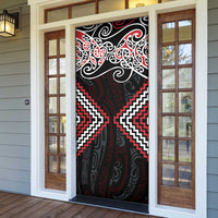 Red Aotearoa Tukutuku Manawa Tapu Door Cover Ta Moko Toi Maori LT9 - Polynesian Pride