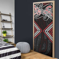 Red Aotearoa Tukutuku Manawa Tapu Door Cover Ta Moko Toi Maori LT9 - Polynesian Pride