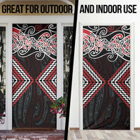 Red Aotearoa Tukutuku Manawa Tapu Door Cover Ta Moko Toi Maori LT9 - Polynesian Pride