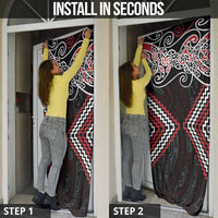 Red Aotearoa Tukutuku Manawa Tapu Door Cover Ta Moko Toi Maori LT9 - Polynesian Pride
